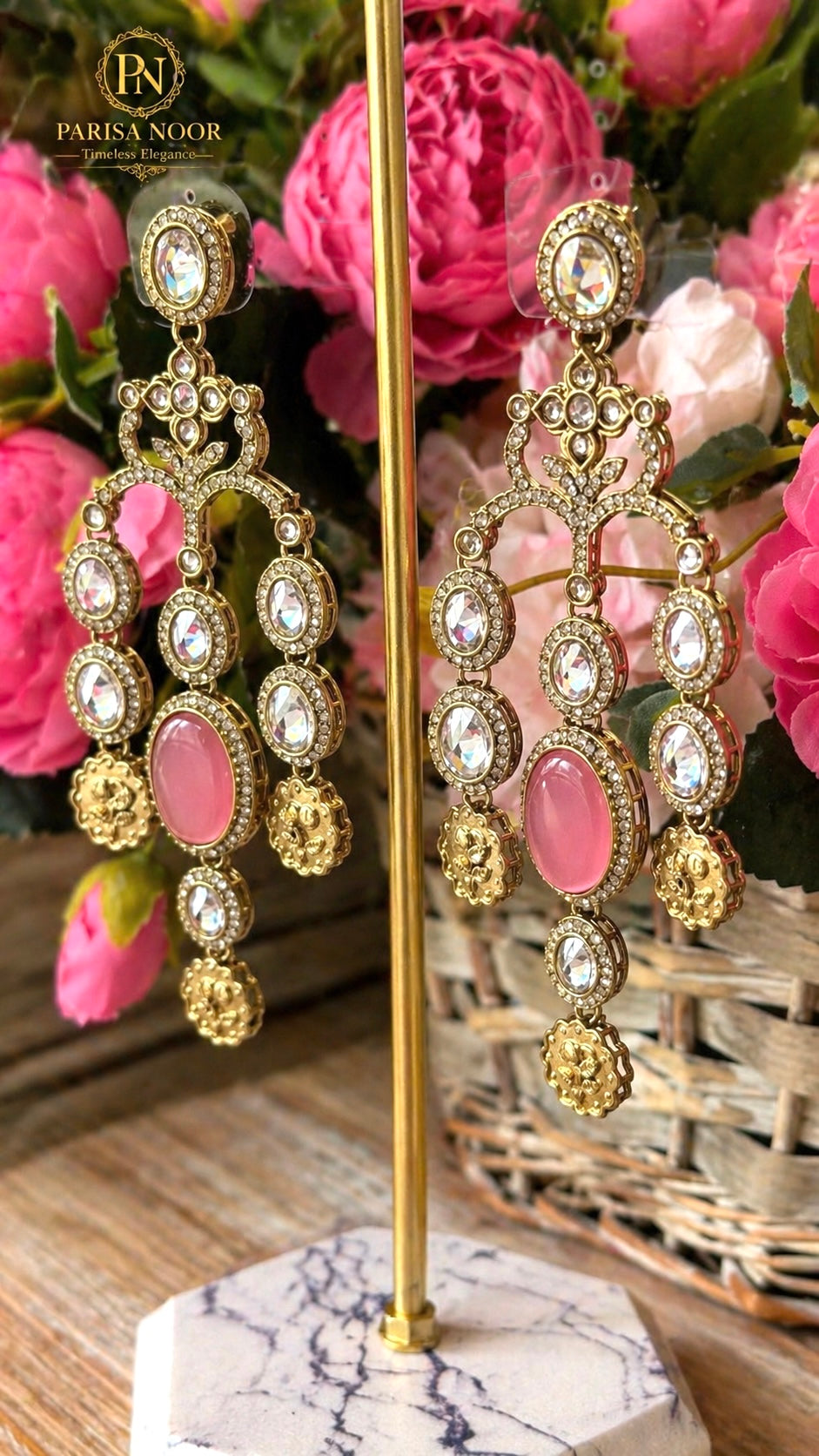 Malaika Designer Earrings Blush Pink