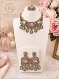 Aariz Pastel Polki Statement Necklace Set