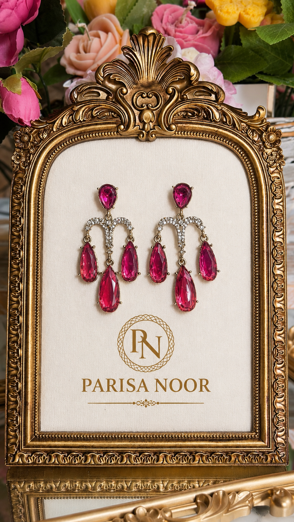 Aleshia Designer Zircone Earrings - Pink