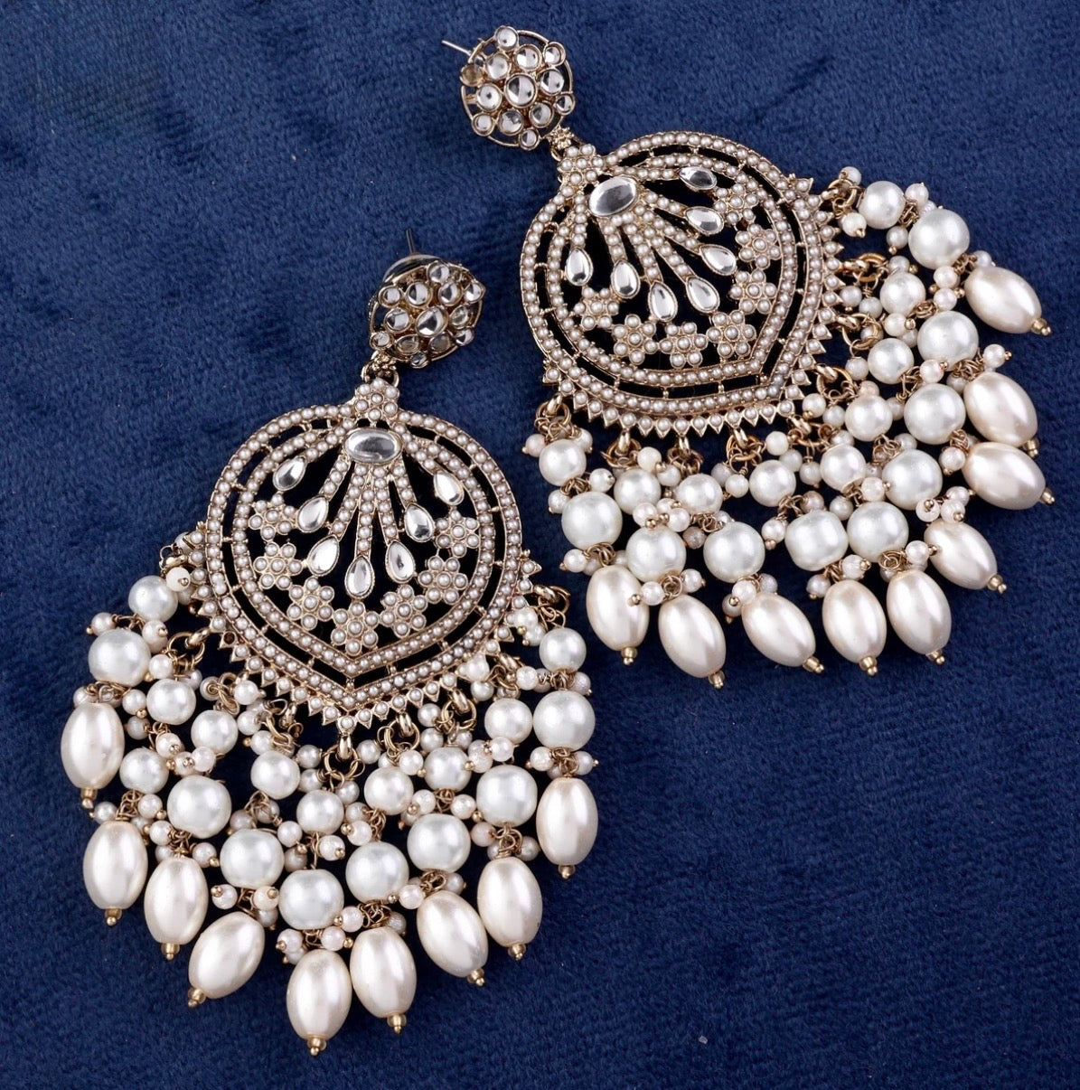 Inara Pearl Designer Pakistani Chandbali