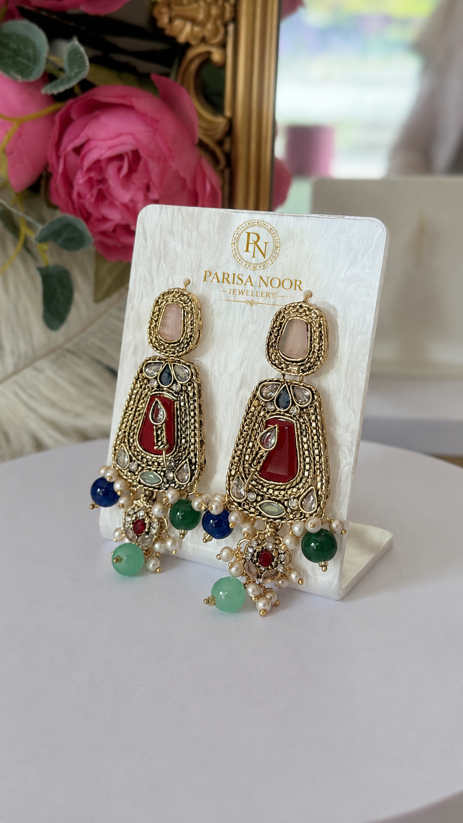 Mahveen Turkish Multicolour Long Necklace Set