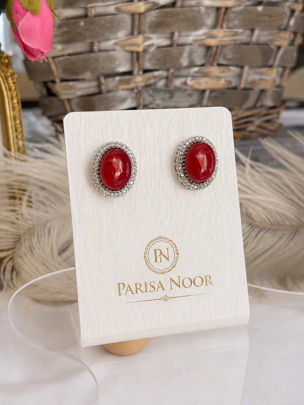 Elira Royal Red Pearl Designer Choker Set