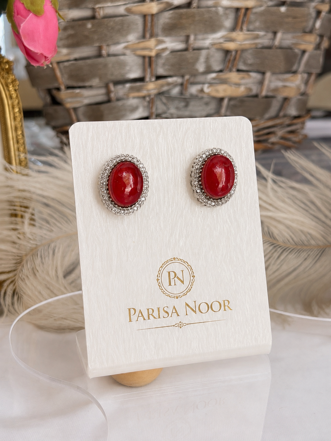 Elira Royal Red Pearl Designer Choker Set