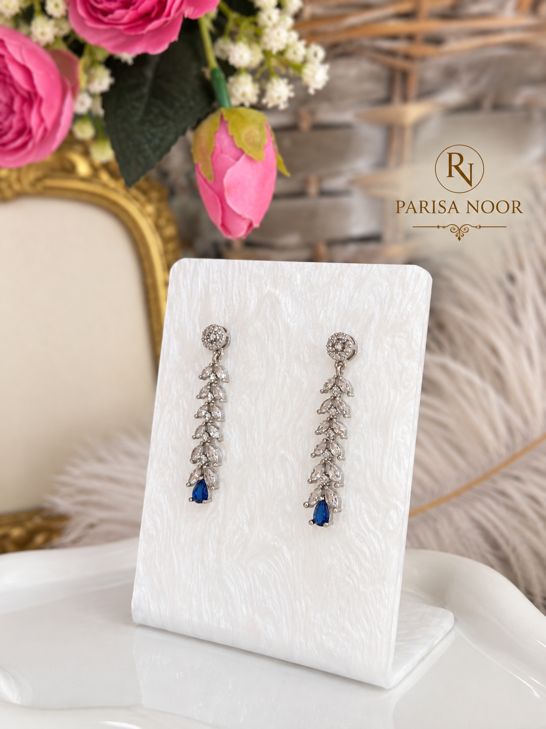 Zehnara Midnight Blue AD Necklace Set