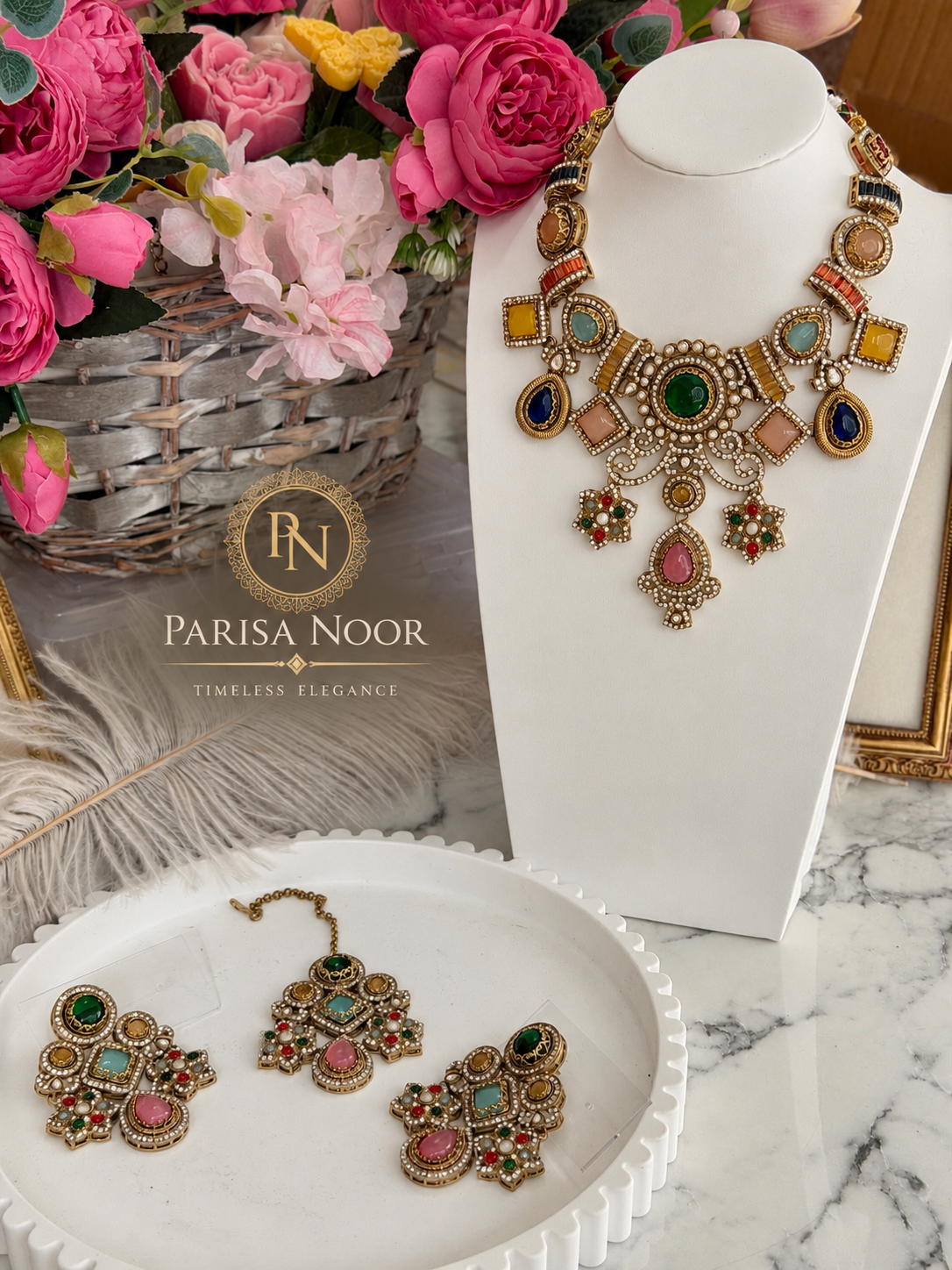 Sharvika Sabya Multicolour Designer Necklace Set