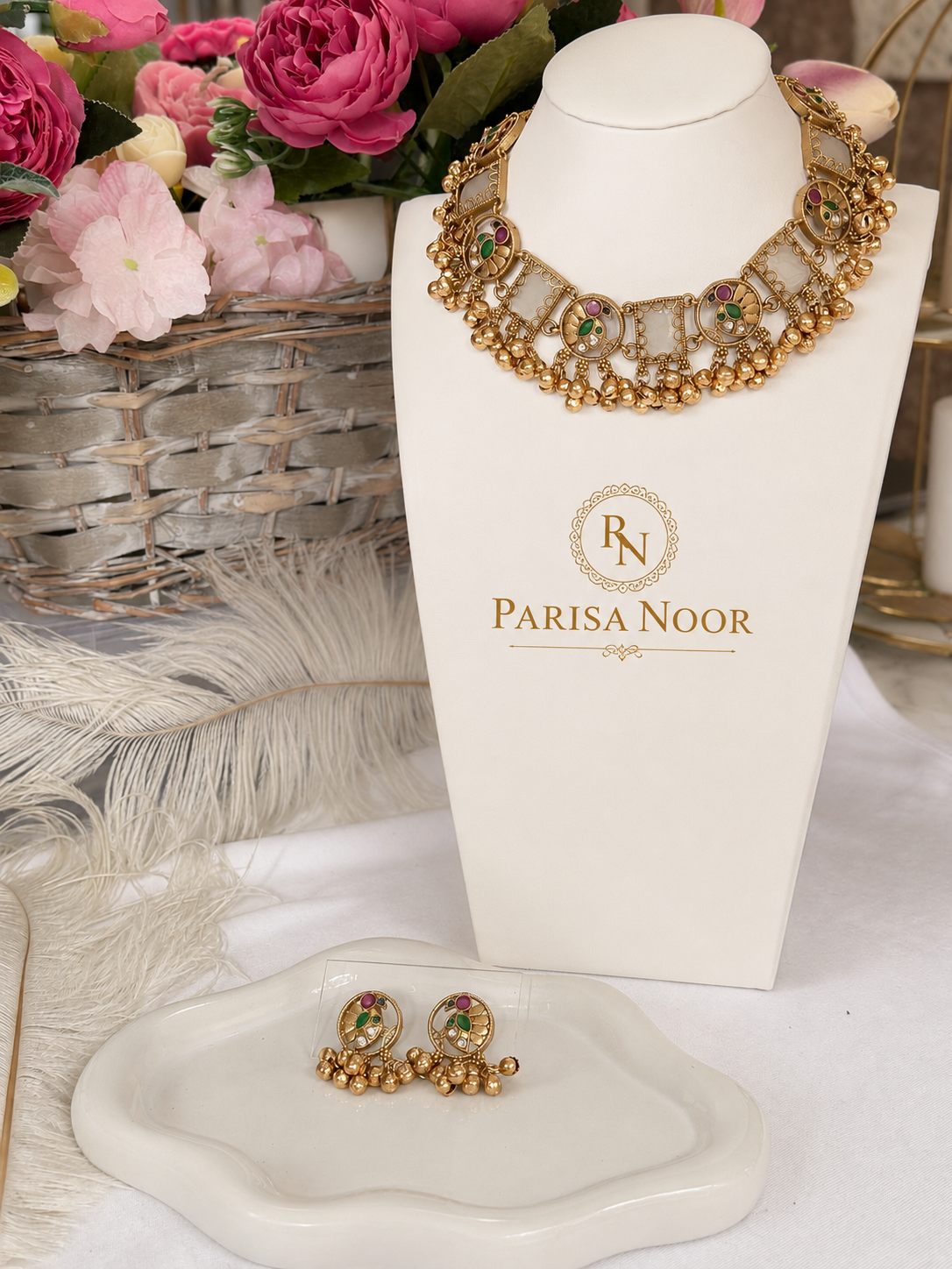 Zehraani Multicolour Ghungroo Heritage Necklace Set