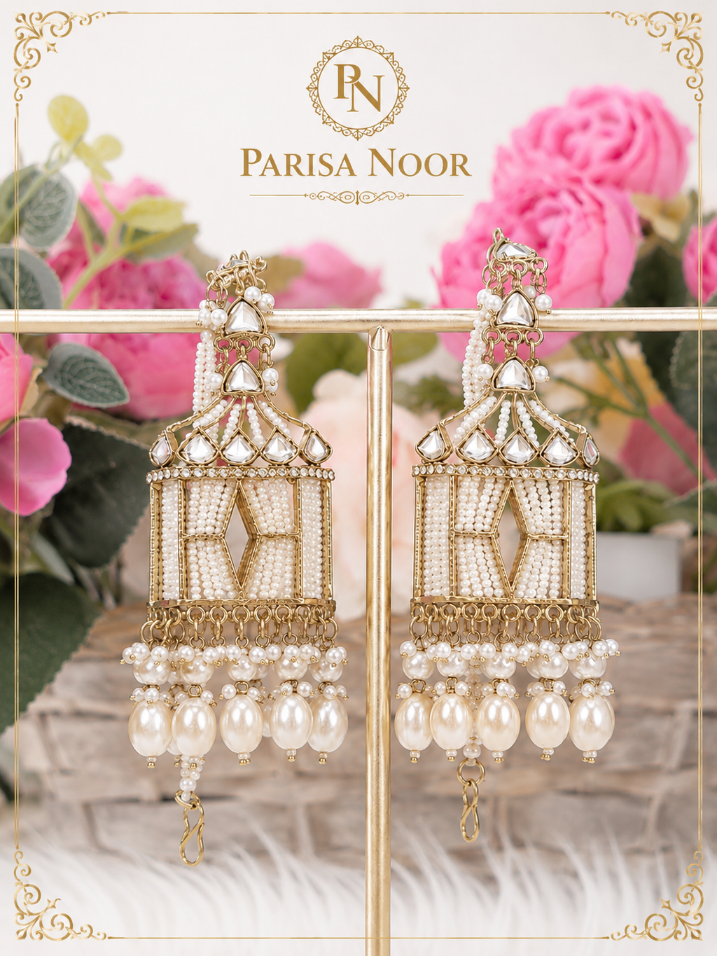Nayara Designer Pearl Jhumki Earrings with Sahara