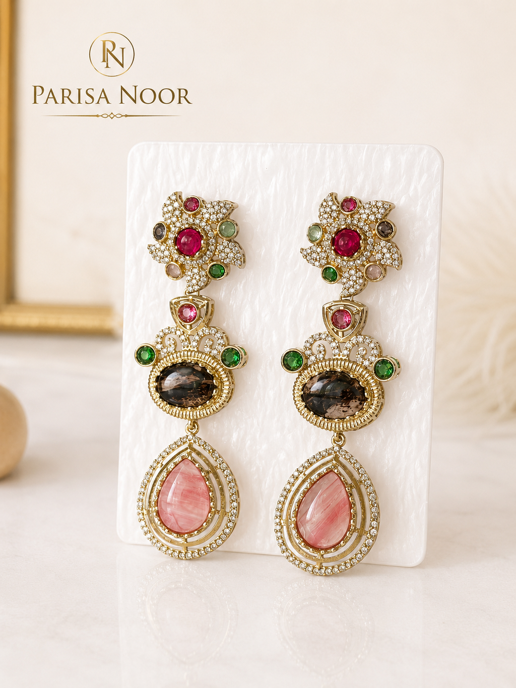 Mehruna Multicolour Heritage Statement Necklace Set