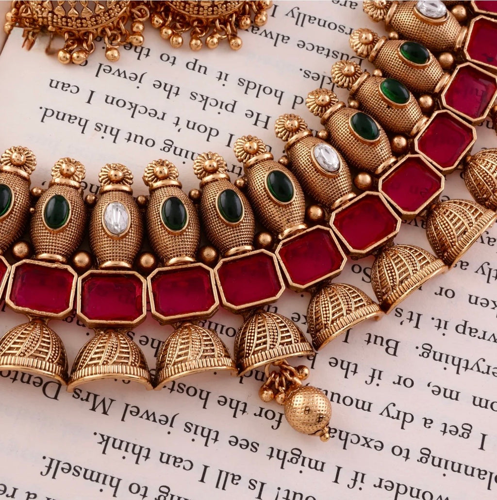 Meher Premium Heritage Necklace Set with Jhumki Earring