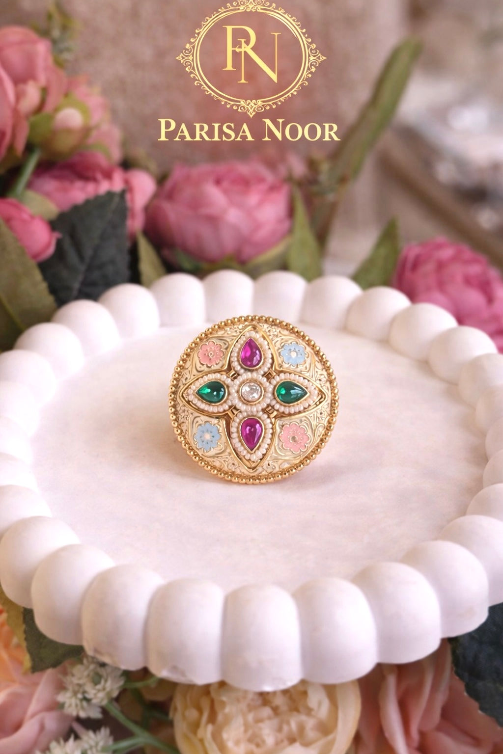 Mahnoor Royal Meenakari Adjustable Ring