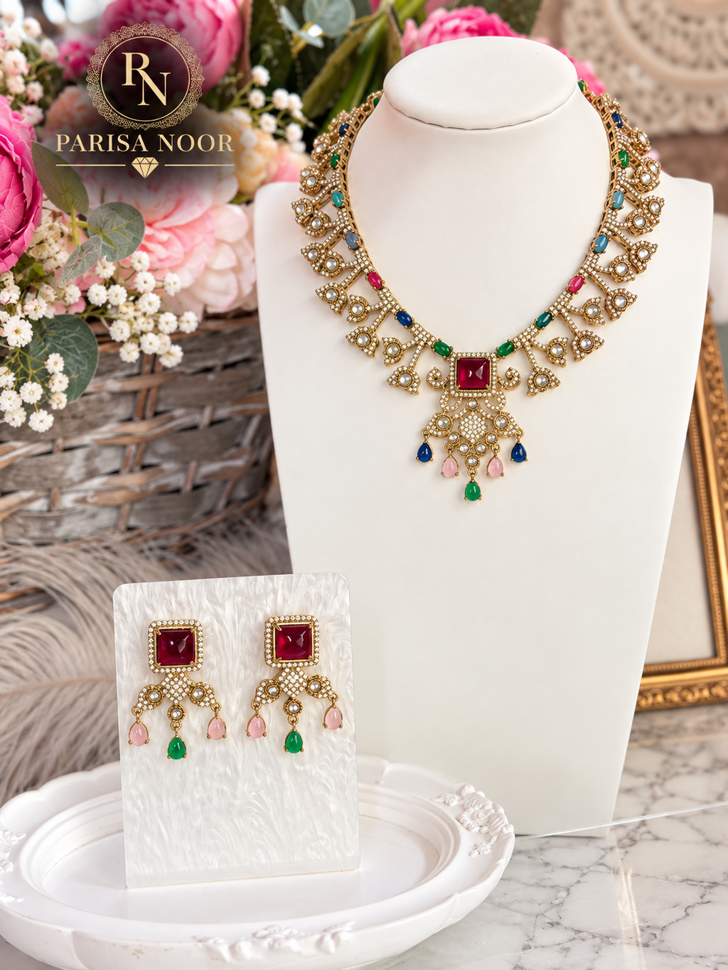 Velina Premium Kundan Designer Necklace Set – Multi