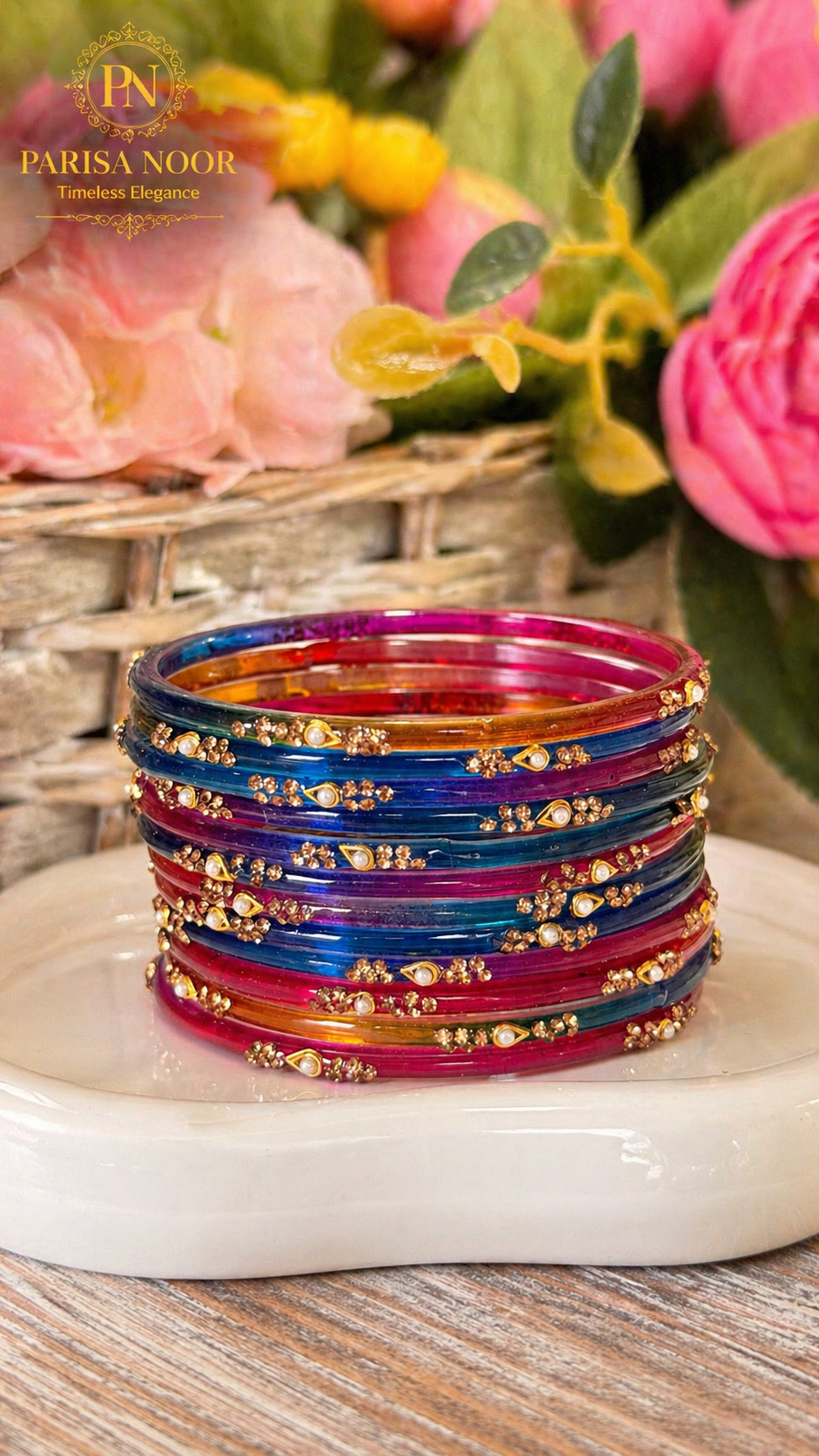 Rainbow Glass Kashmiri Bangles