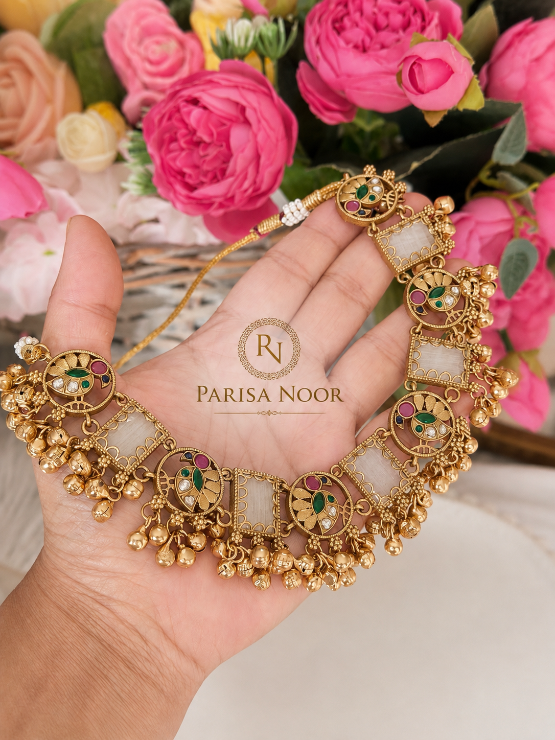 Zehraani Multicolour Ghungroo Heritage Necklace Set