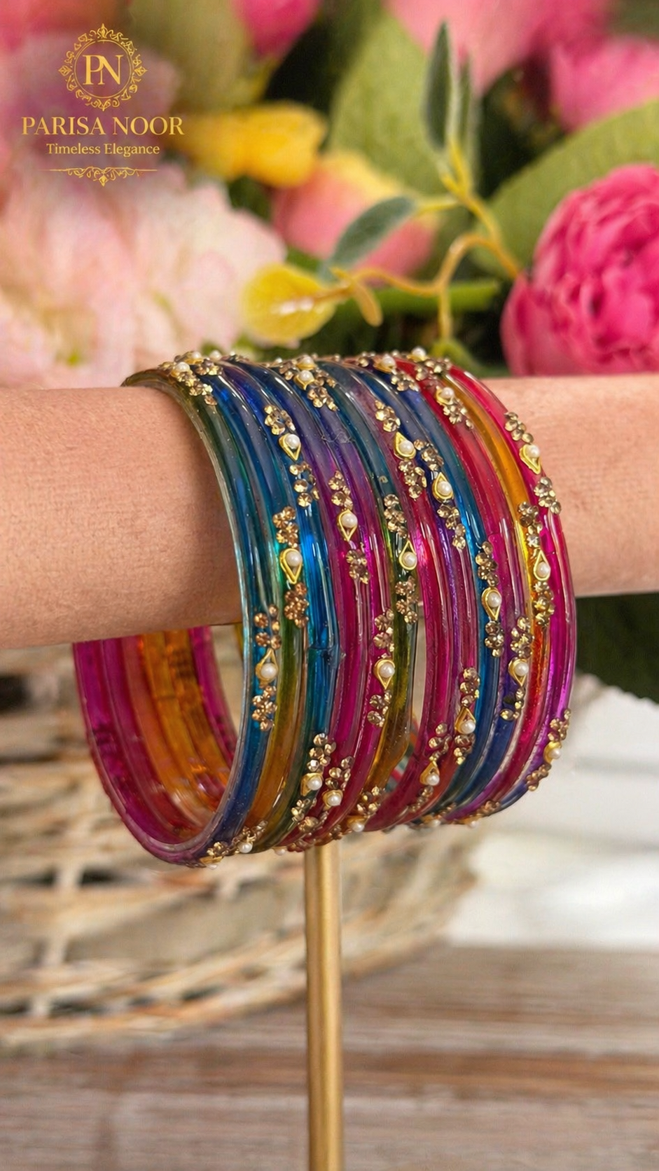 Rainbow Glass Kashmiri Bangles