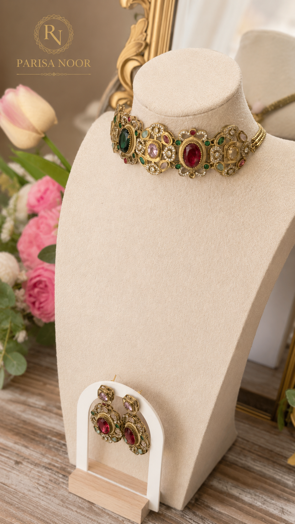 Indira Designer Multi Choker Set