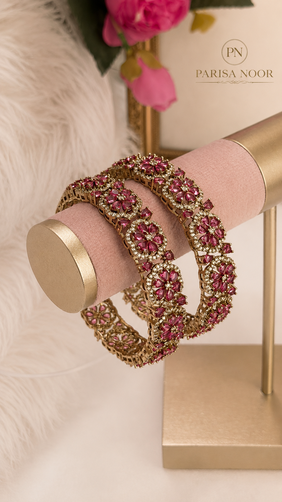 Arezia Premium Victorian AD Wine Red Bangles