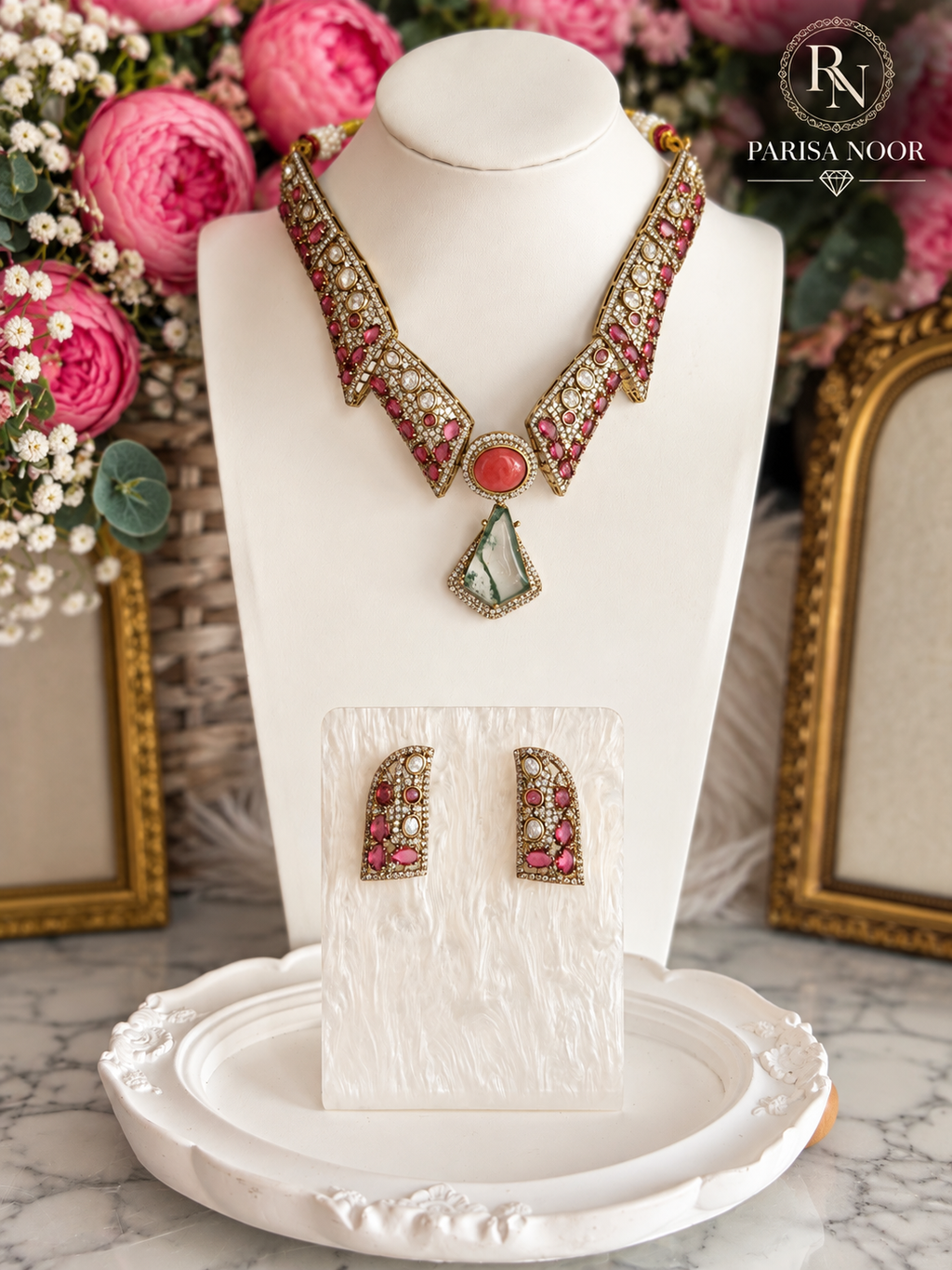 Veloura Premium Designer Moissanite Necklace Set