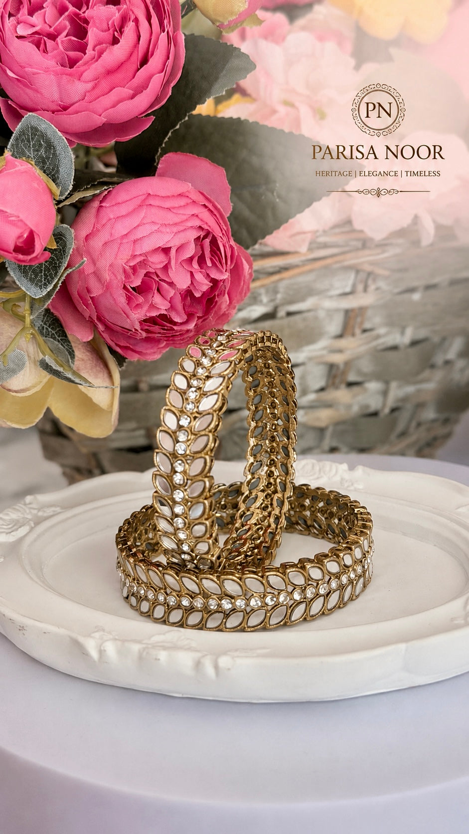 Navnoor Premium Mirror Bangle Pair