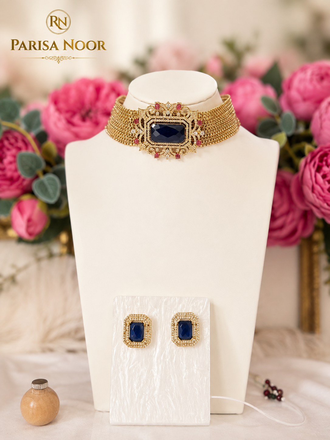Nayzara Royal Sapphire Designer Choker Set