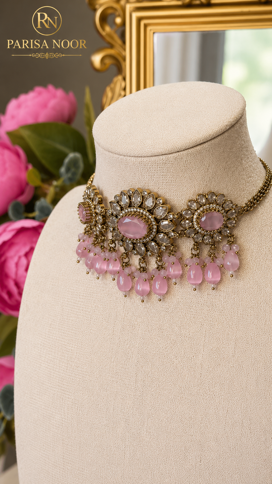 Radhika Pink Kundan Choker Set