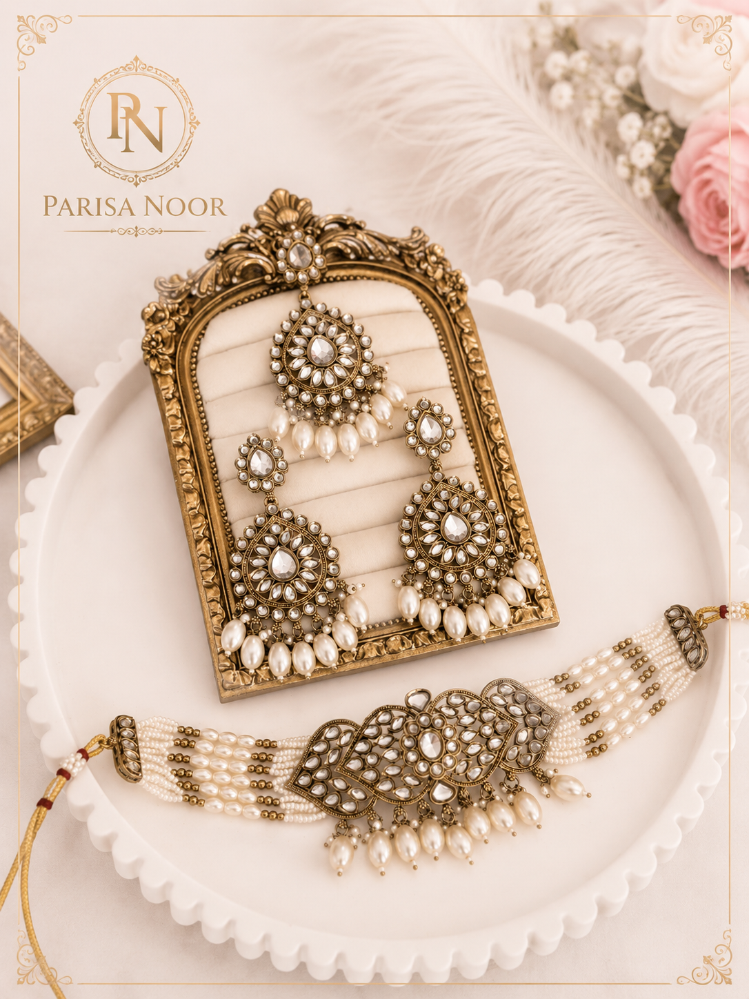 Aarini Kundan Pearl Choker Set
