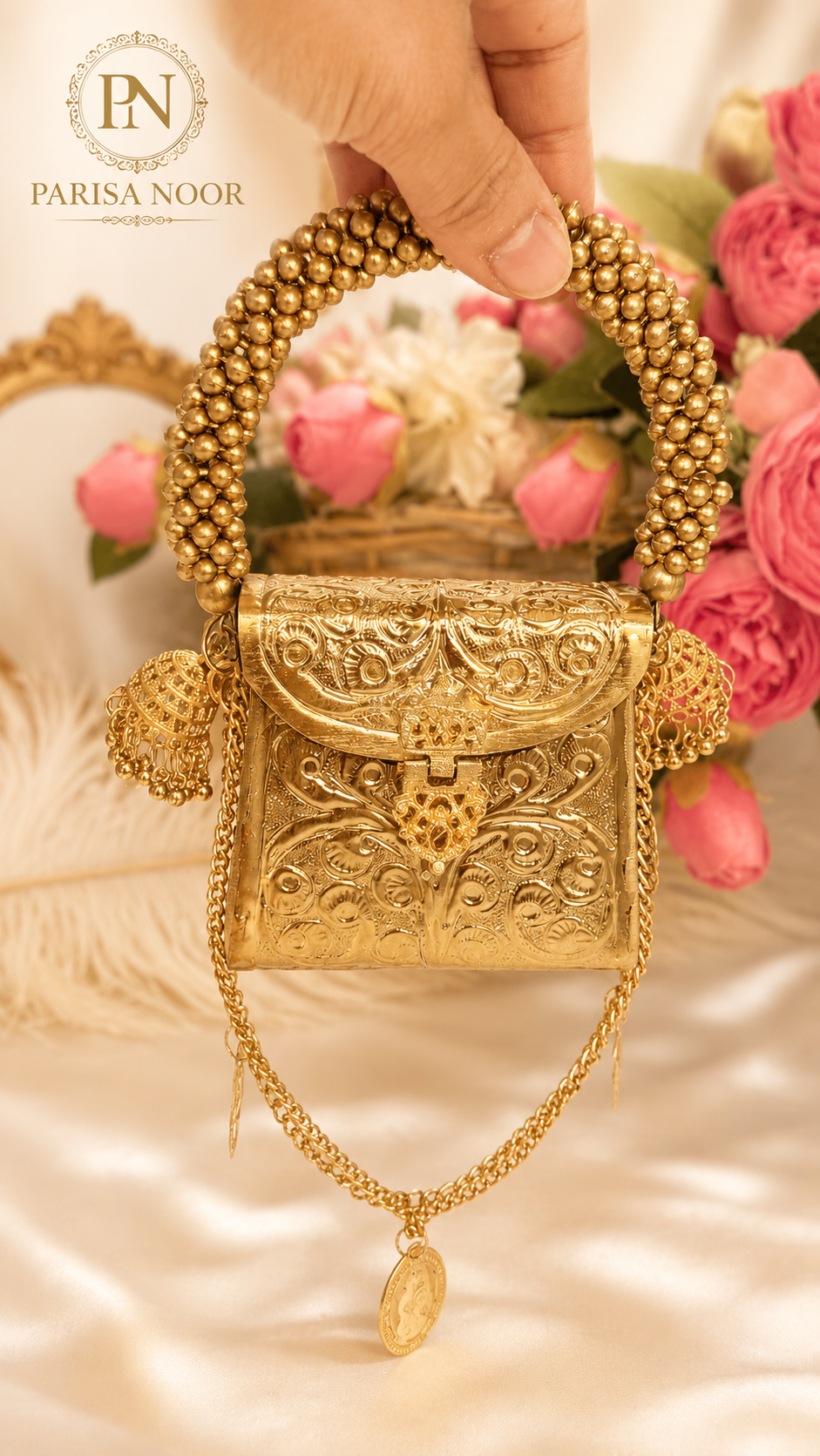 Rukhsana Brass Super Mini Clutch bag
