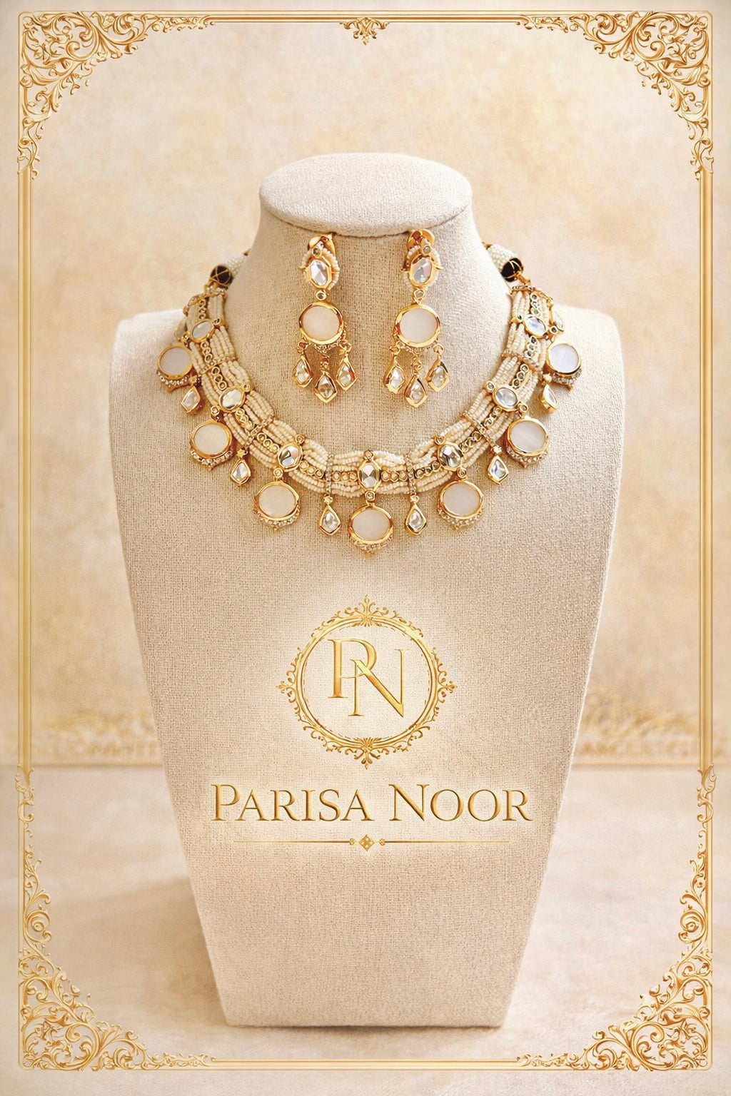 Moni Luxury Moissanite Mother of Pearl Necklace Set