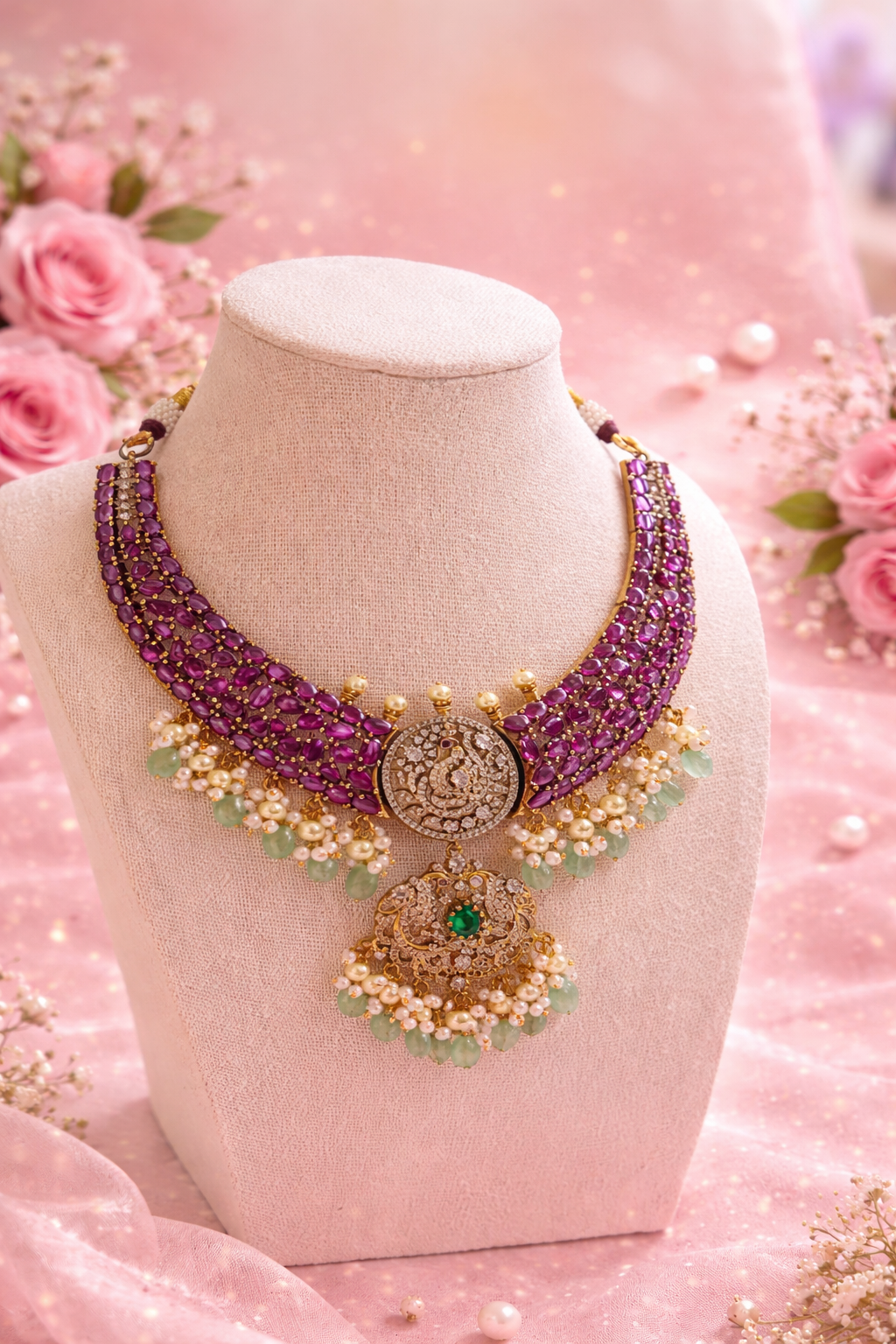 Keya Luxury Moissanite Victorian Hasli Necklace