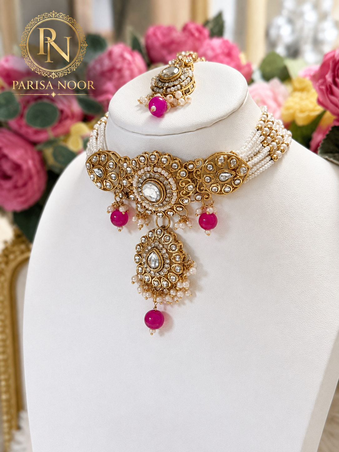 Gulbadan Pearl Kundan Choker Set