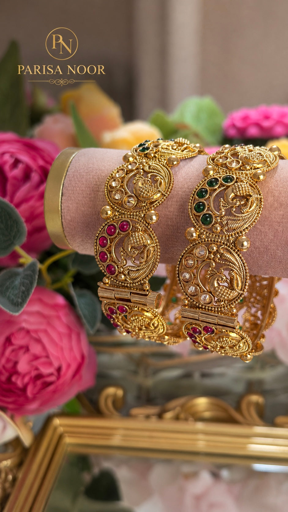 Mayurika Rajwadi Openable Kada Bangle Pair