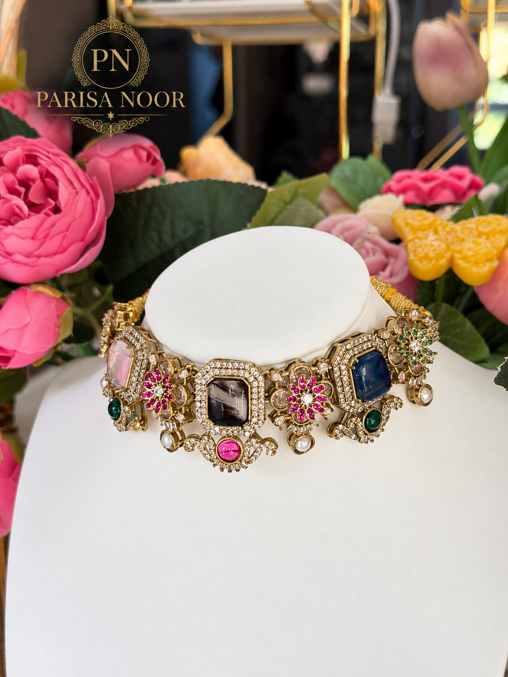 Zahvani Sabya-Inspired Multicolour Designer Choker Set
