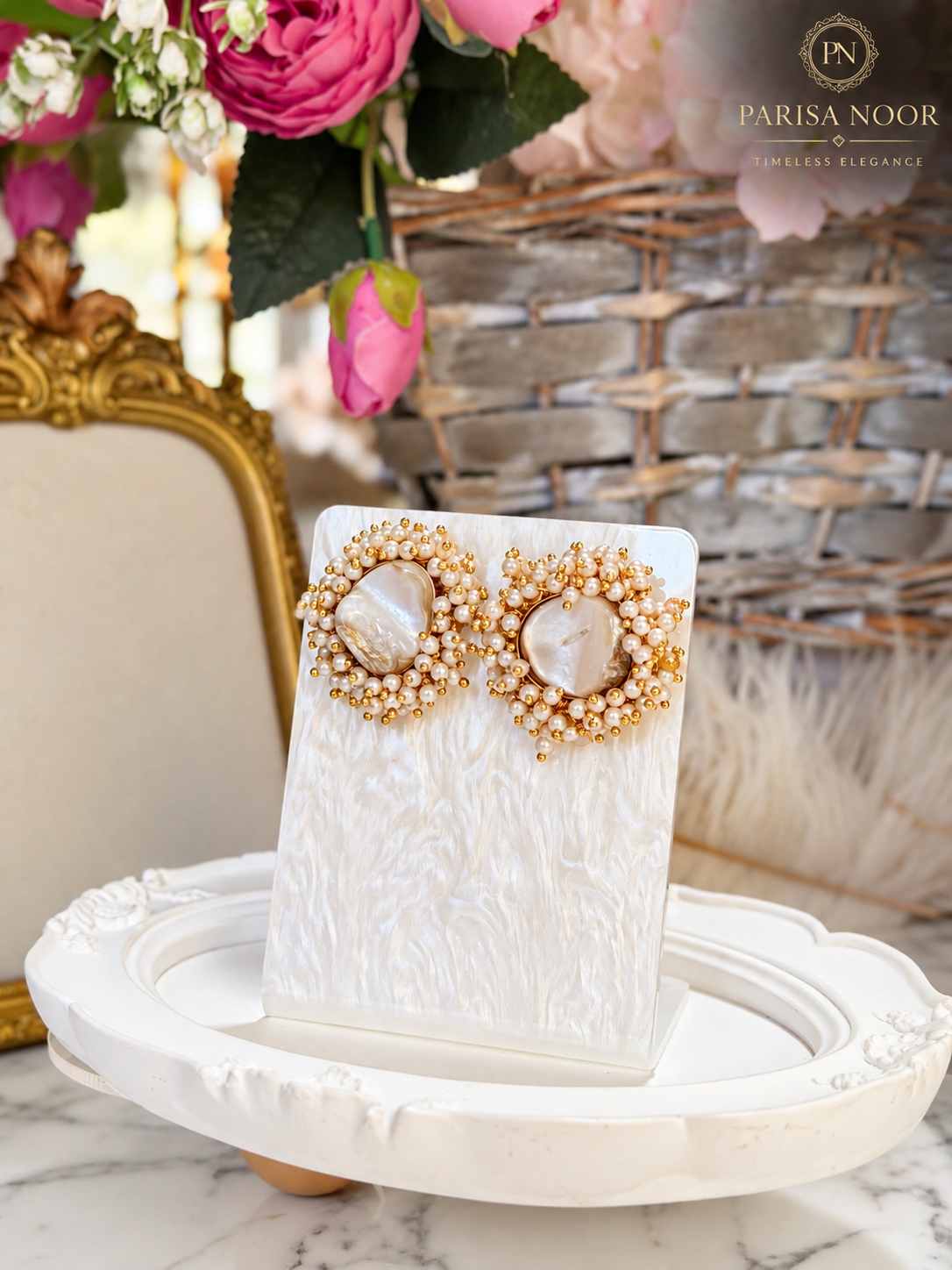 Nayeli Pearl Blossom Designer Necklace Set