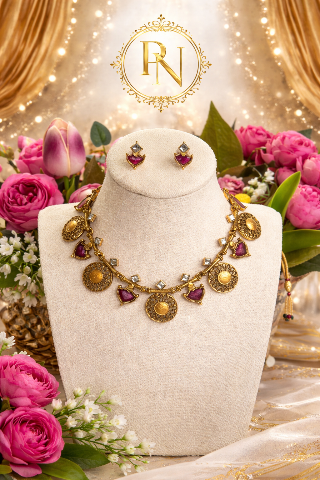 Afsara Purple Coin Necklace