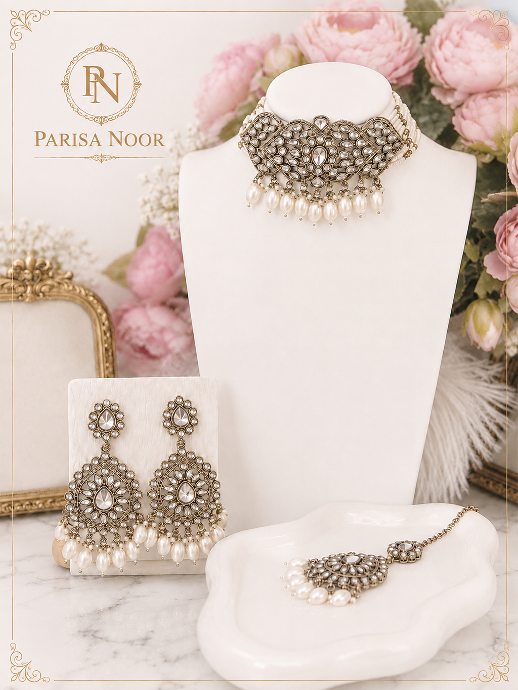 Aarini Kundan Pearl Choker Set