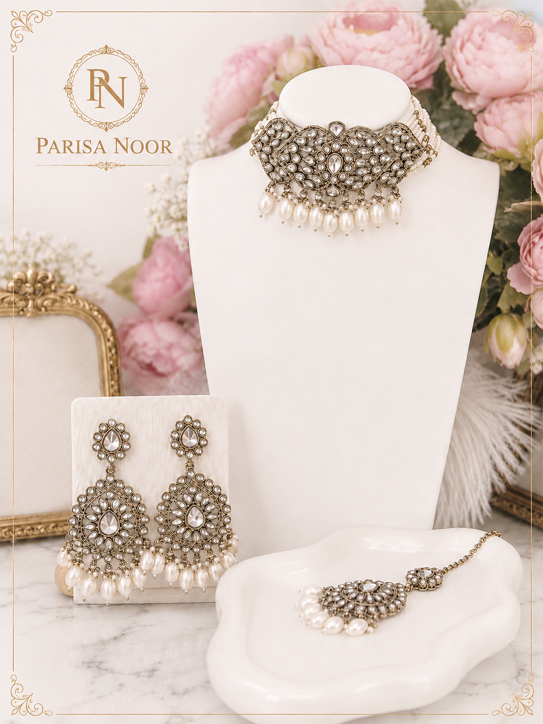 Aarini Kundan Pearl Choker Set