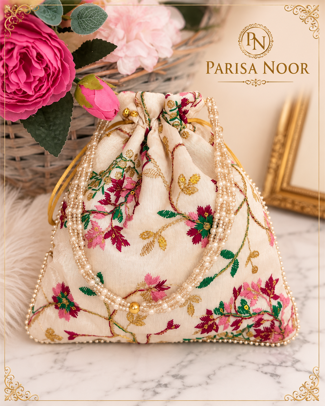 Etha Hand-Embroidered Batwa Potli Bag