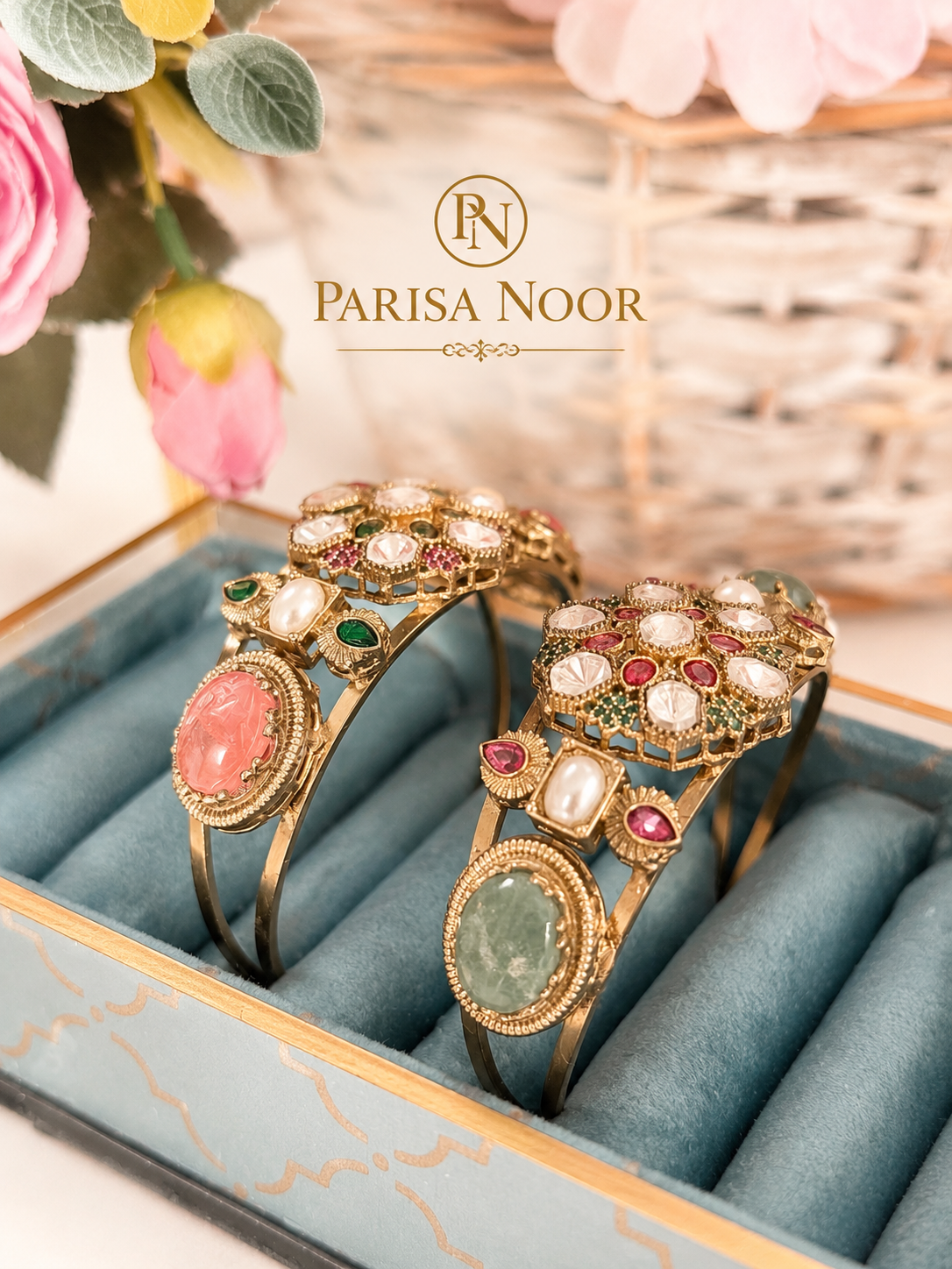 Meherbano Heritage Polki Cuff Designer Bracelet