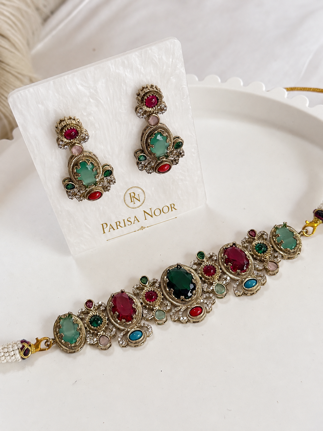 Ameera Multicolour Designer Choker Necklace Set