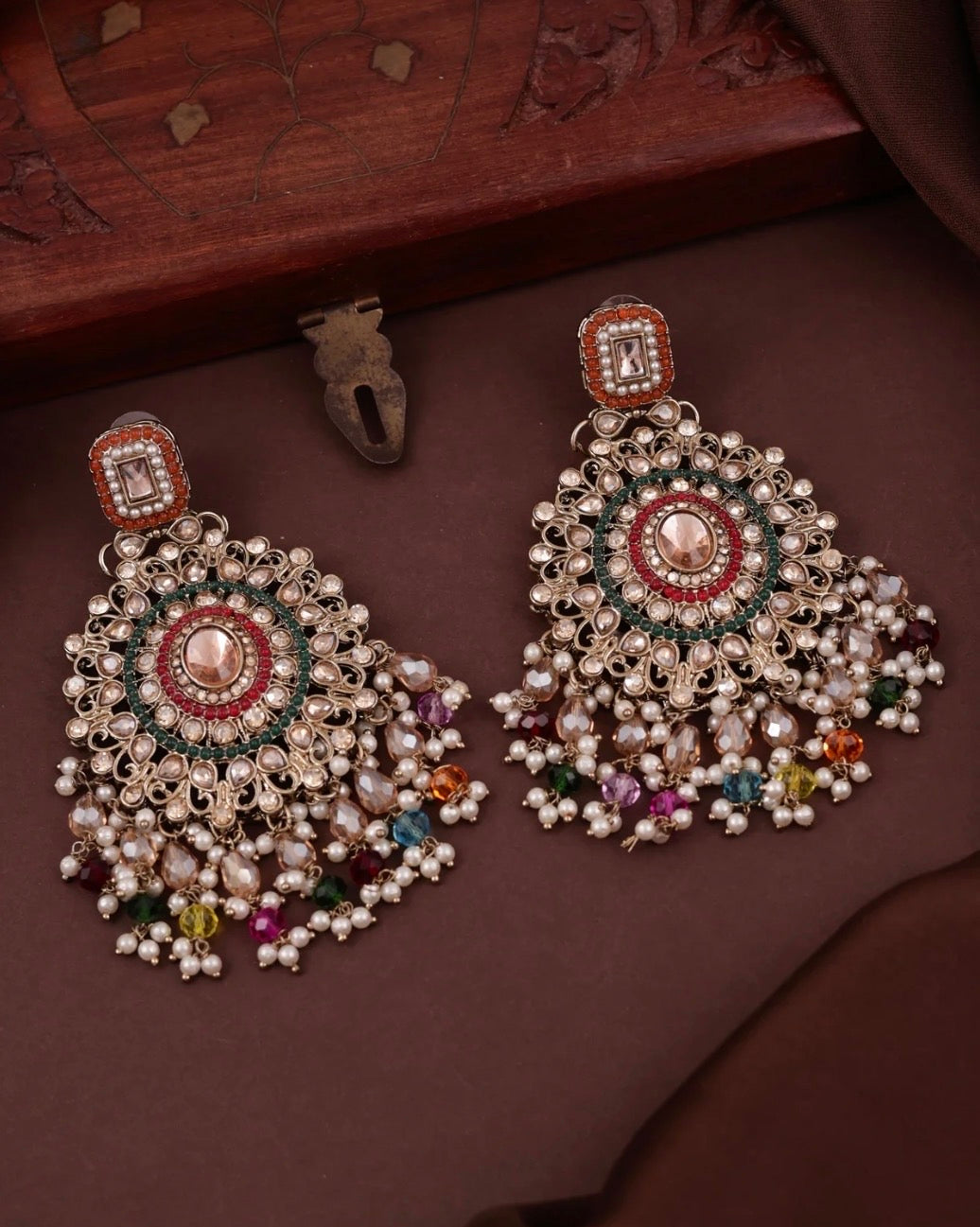 Rivaaz Multi Punjabi Pakistani Teeka Chandbali Set