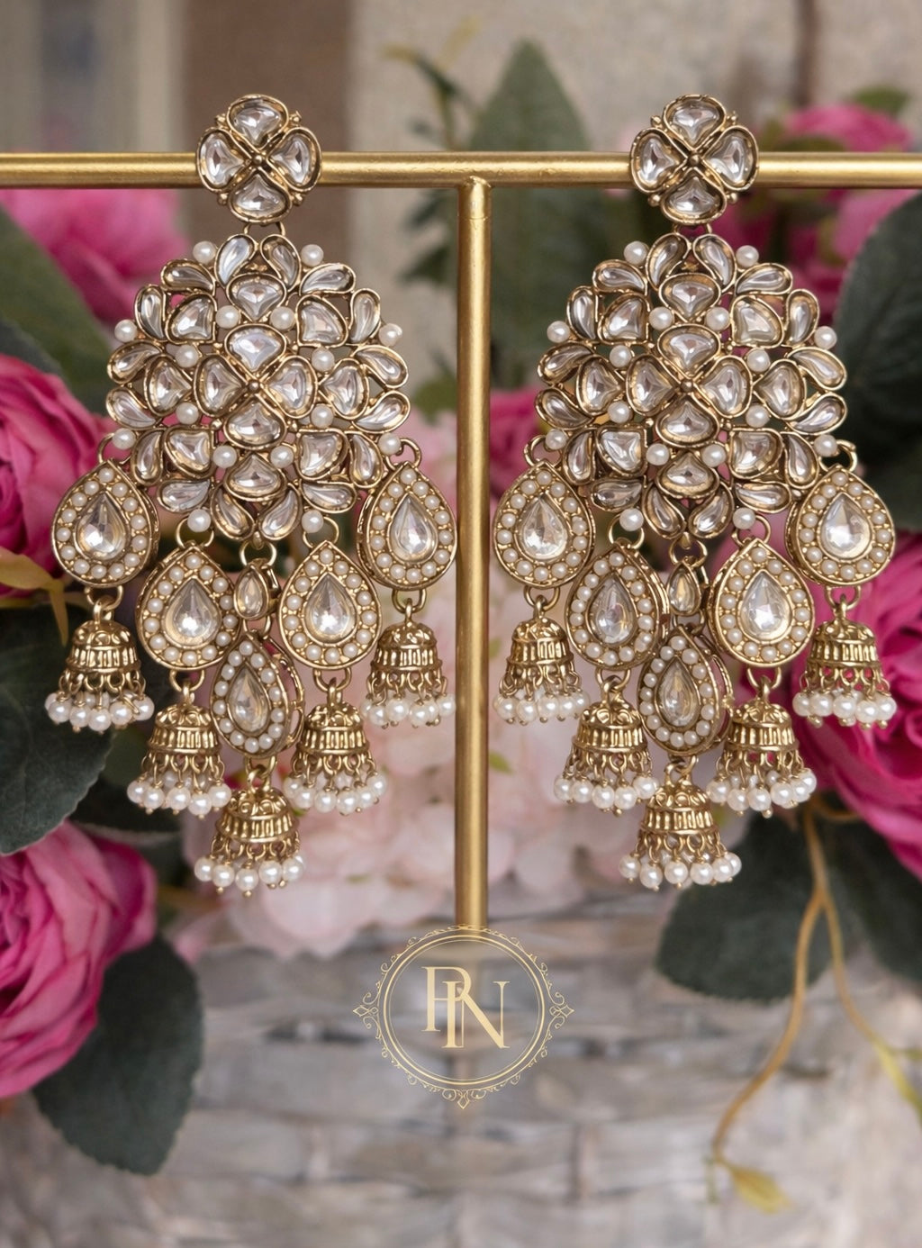 Ranjhana Kundan Jhumka Earrings