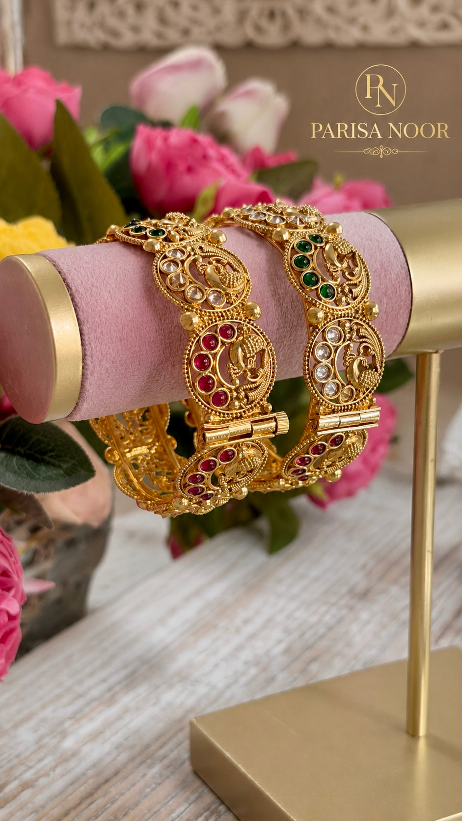 Mayurika Rajwadi Openable Kada Bangle Pair
