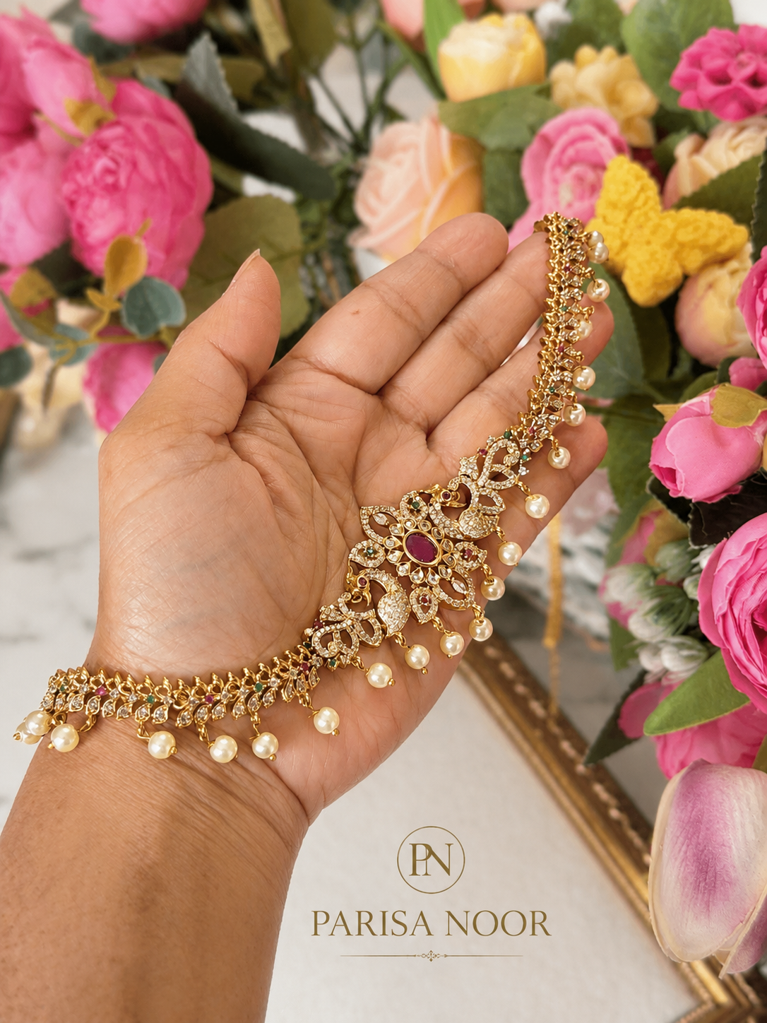 Nayantara Heritage Moissanite Waist Chain (Kamarbandh)