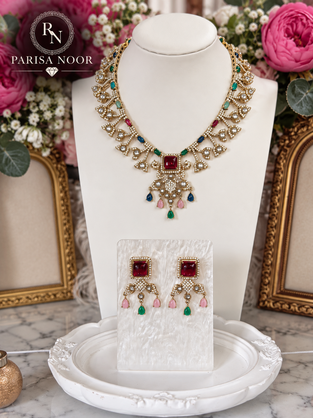 Velina Premium Kundan Designer Necklace Set – Multi