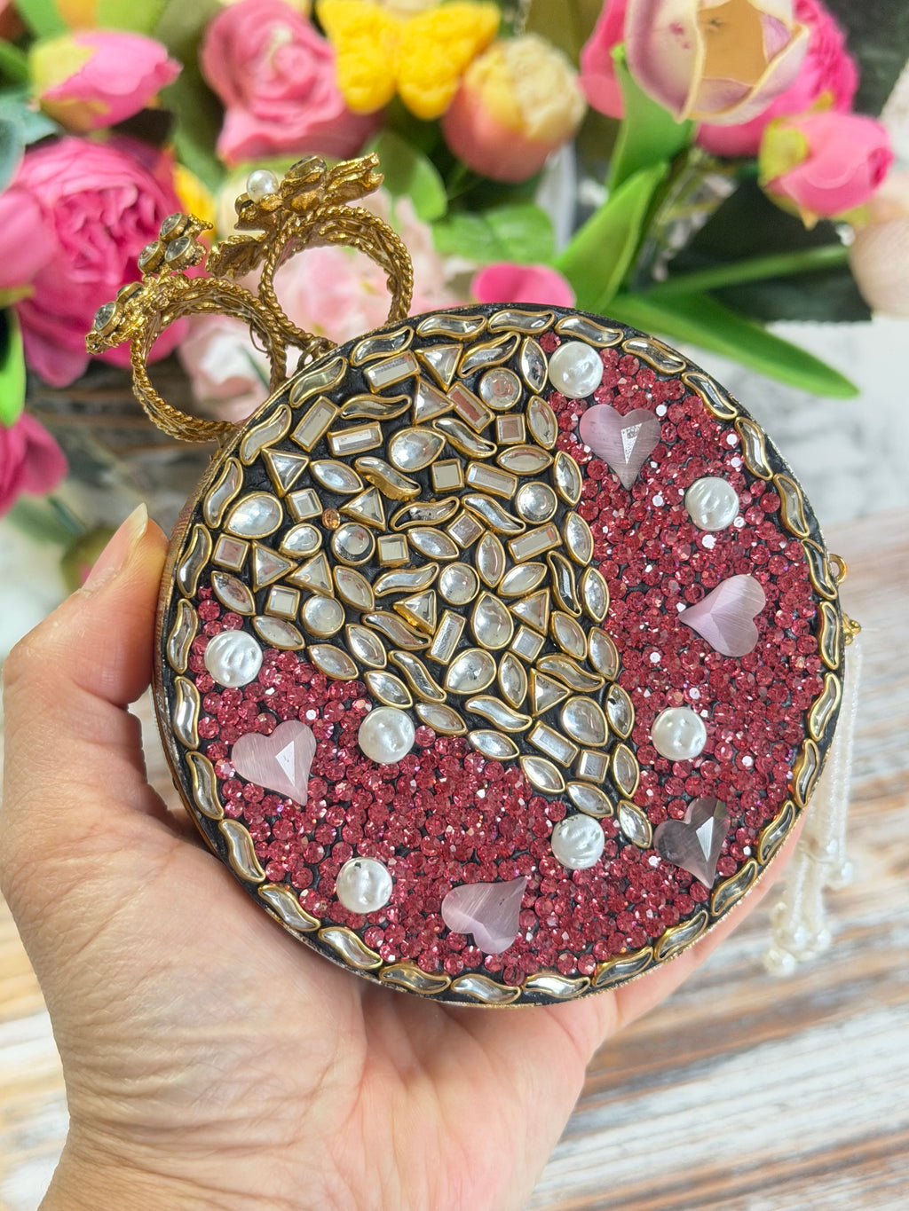 Zumra Noor Pink Mini Turkish Clutch