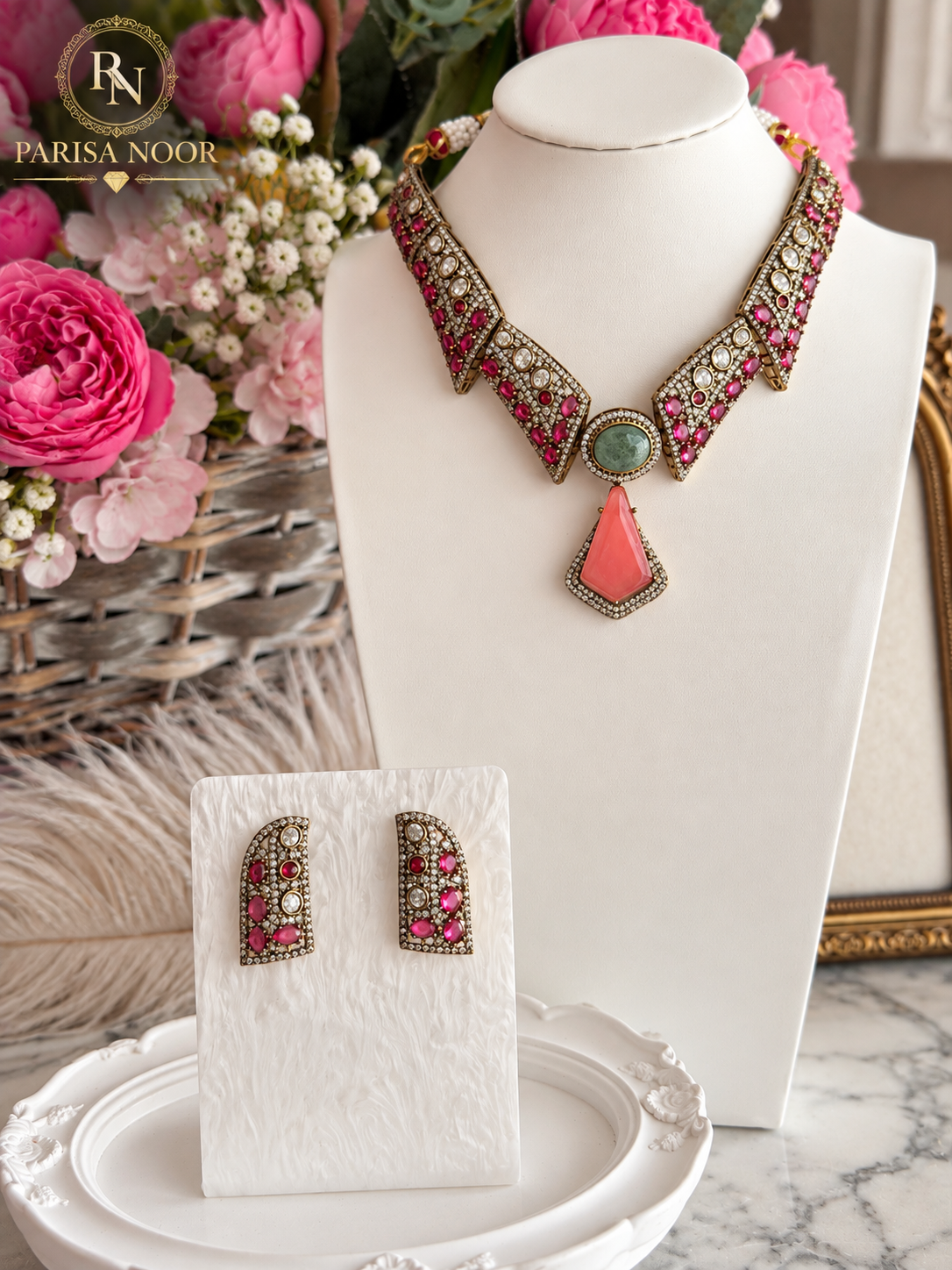Veloura Premium Designer Moissanite Necklace Set