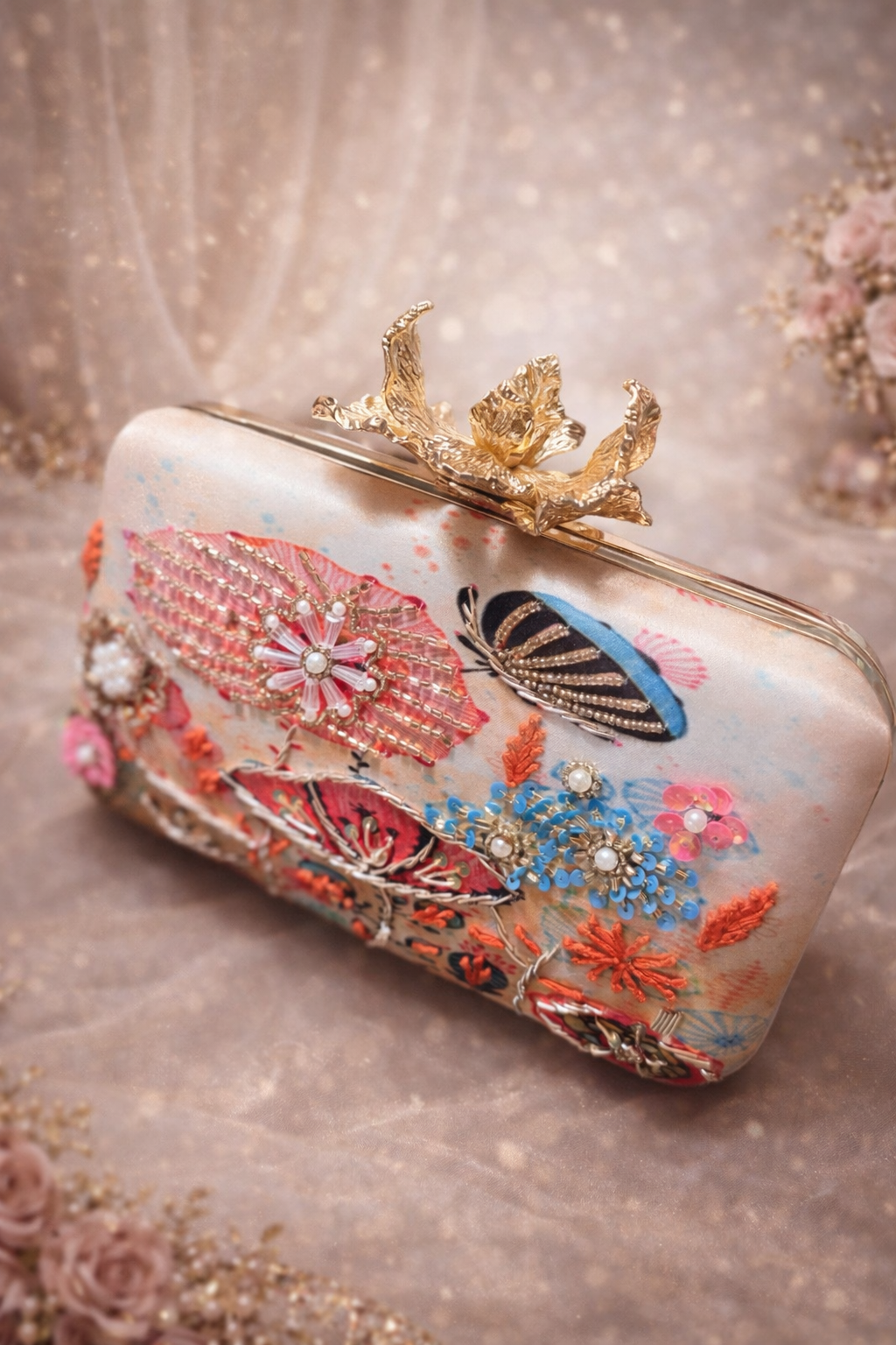 Ameila Floral Pop Big Knob Clutch
