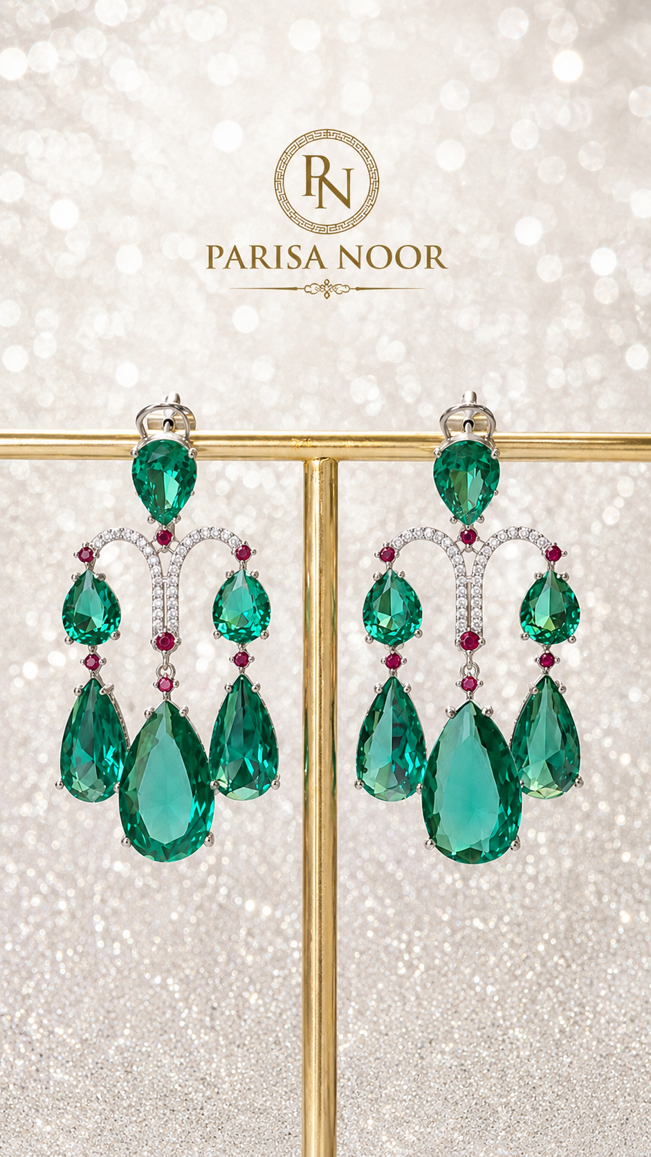Emerald Étoile Luxury Chandelier Earrings
