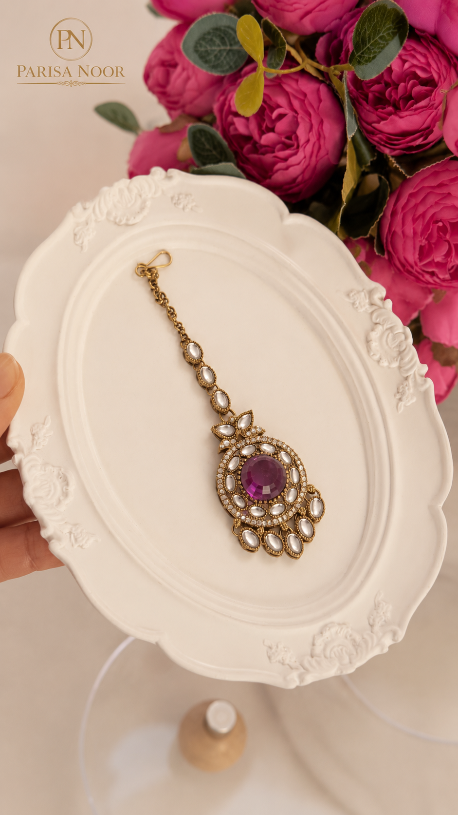 Rubaiyat Purple Royal Kundan Necklace Set