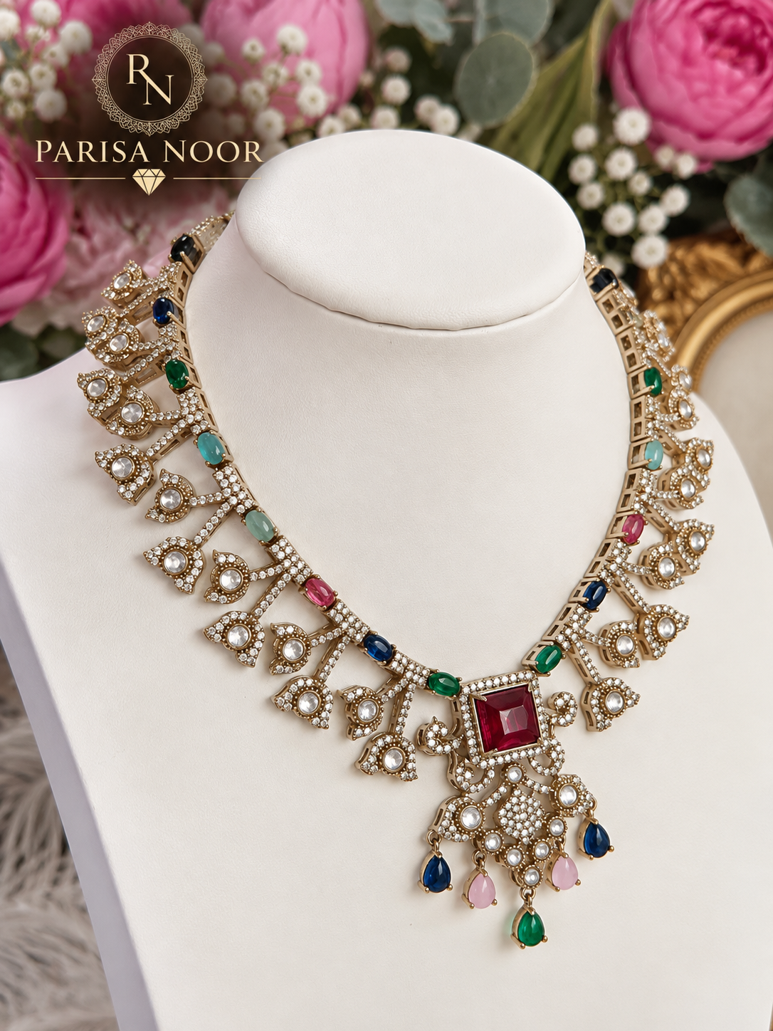 Velina Premium Kundan Designer Necklace Set – Multi