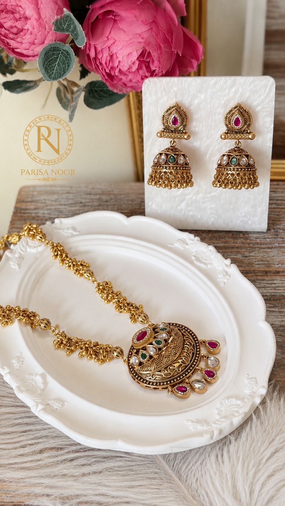 Varnika Kashmiri Heritage Long Necklace Set